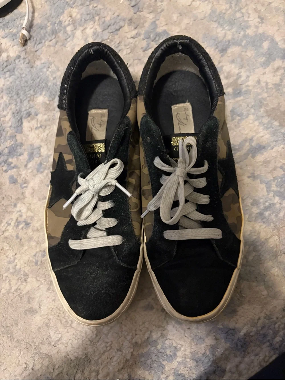 Vintage Havana Corporal Low Top Camo Star Sneaker Black Suede Toe Women Size 7